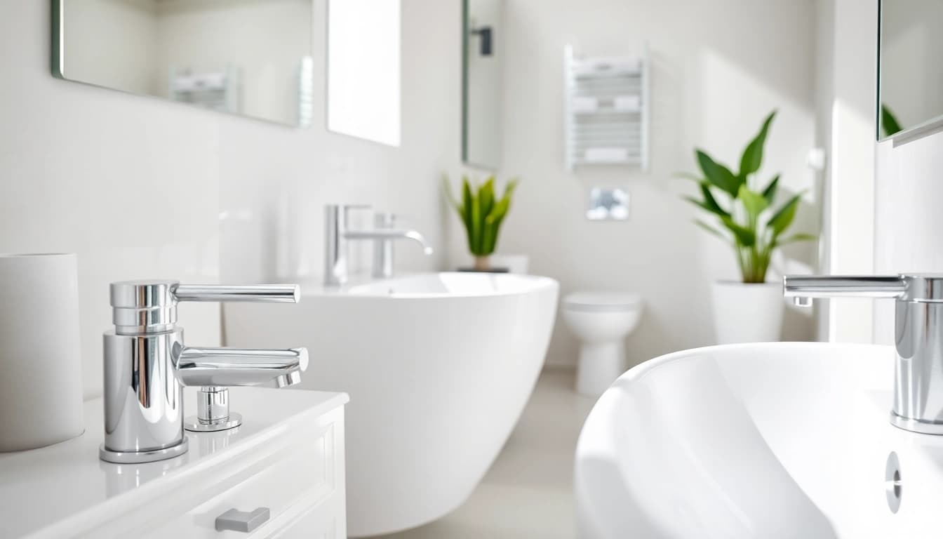 Erleben Sie sonni sanitär mit modernen Badezimmerarmaturen in entspannender Umgebung.