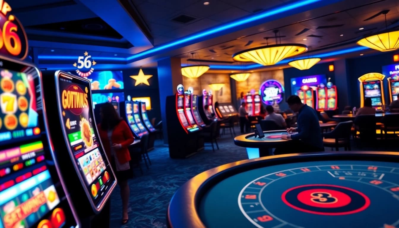 Experience the excitement of 566's online casino, showcasing vibrant games and interactive live dealers.