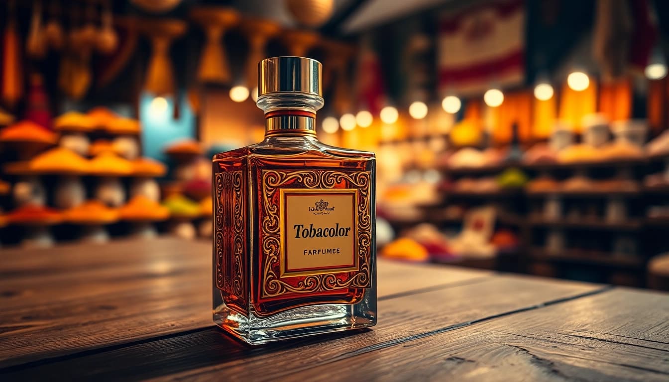 Experience the allure of Tobacolor, a luxurious perfume showcasing warm tobacco notes.