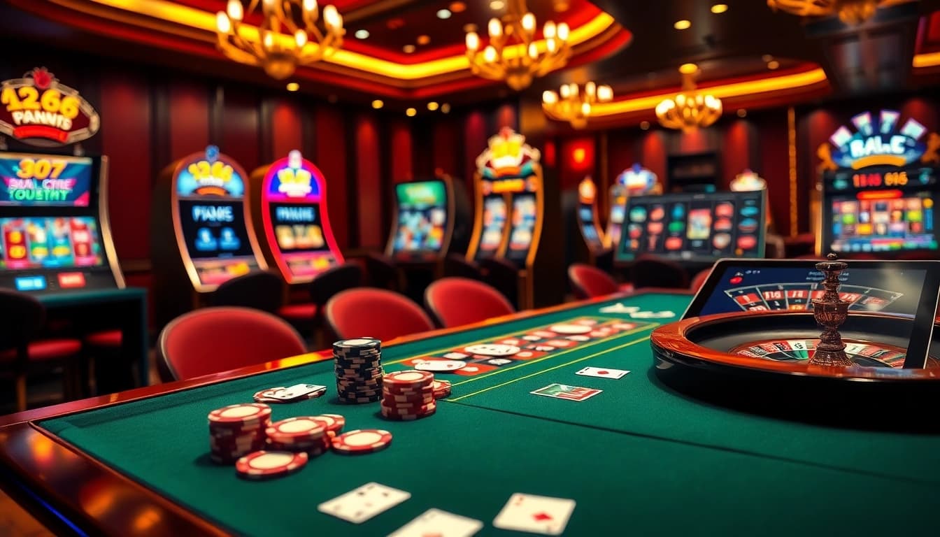RR 88 players enjoying a thrilling casino experience with vibrant games and luxurious ambiance.