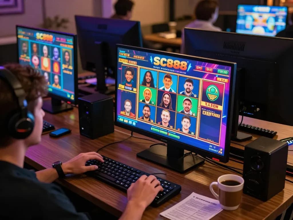 Engaging gameplay of SC888 on a vibrant slot game screen showing player bets and interaction.