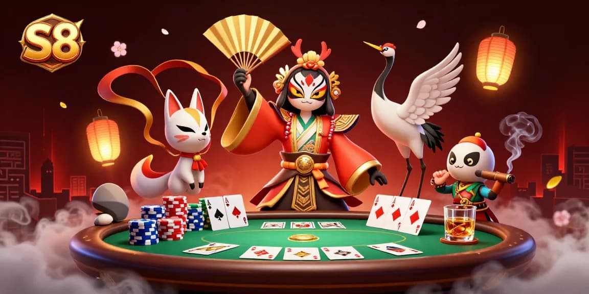 S8 players engage in thrilling poker battles with dynamic elements and a vibrant atmosphere.