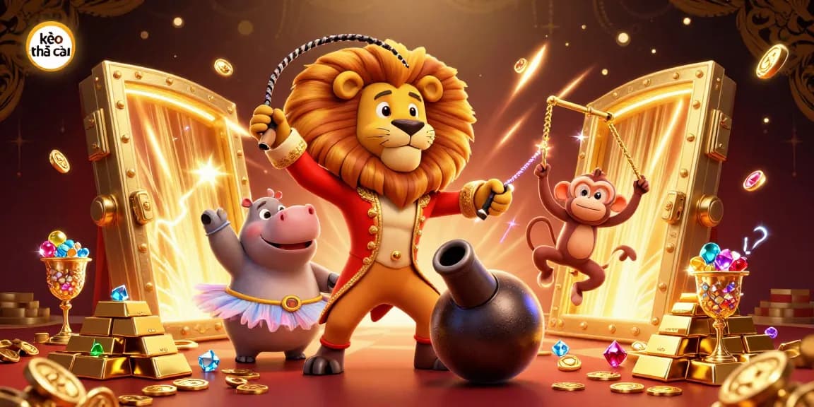 Engage with kèo nhà cái through this vibrant 3D scene showcasing lively casino elements.