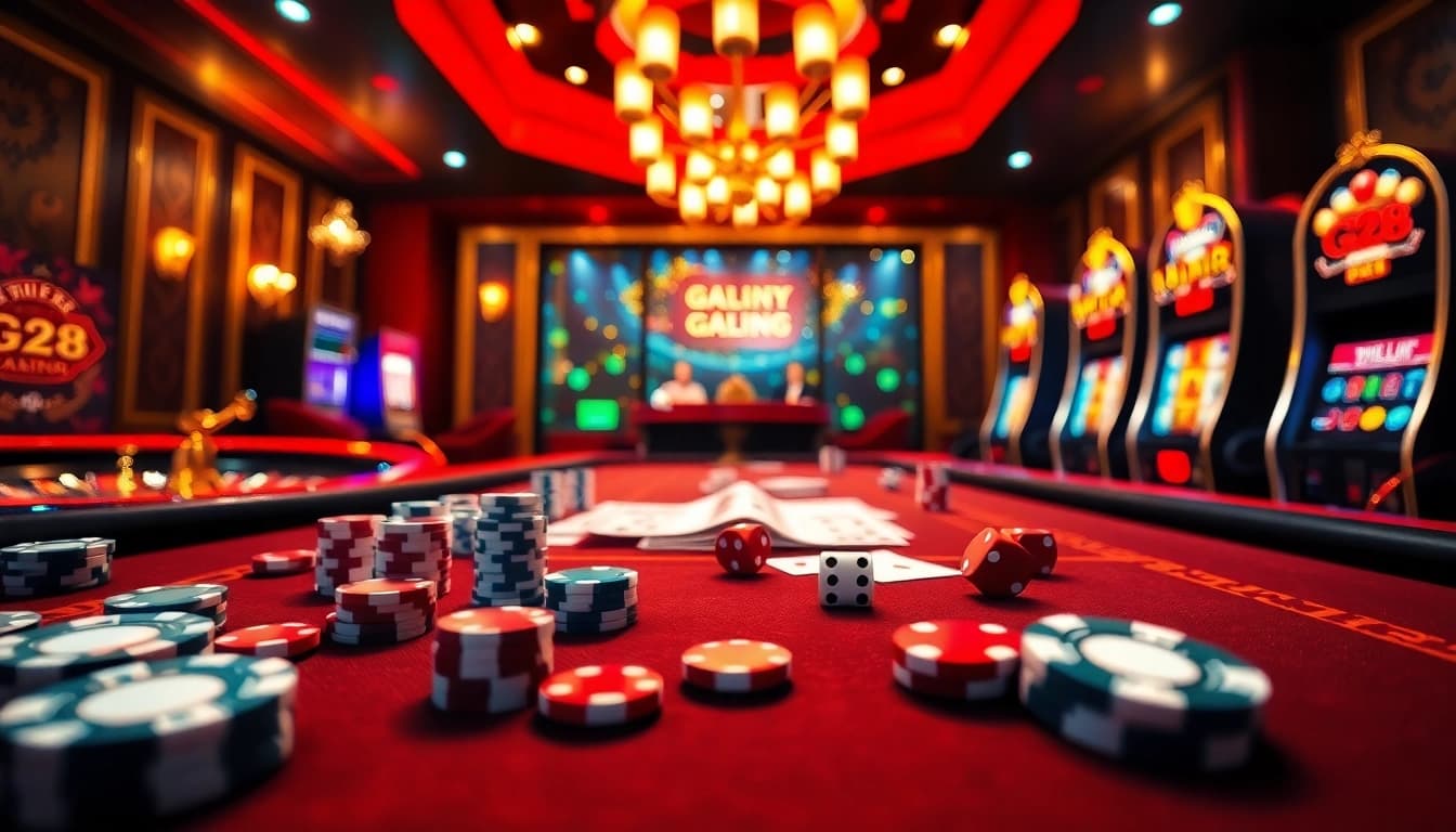 Experience the thrill of G28 with vibrant casino tables and dynamic gambling action.
