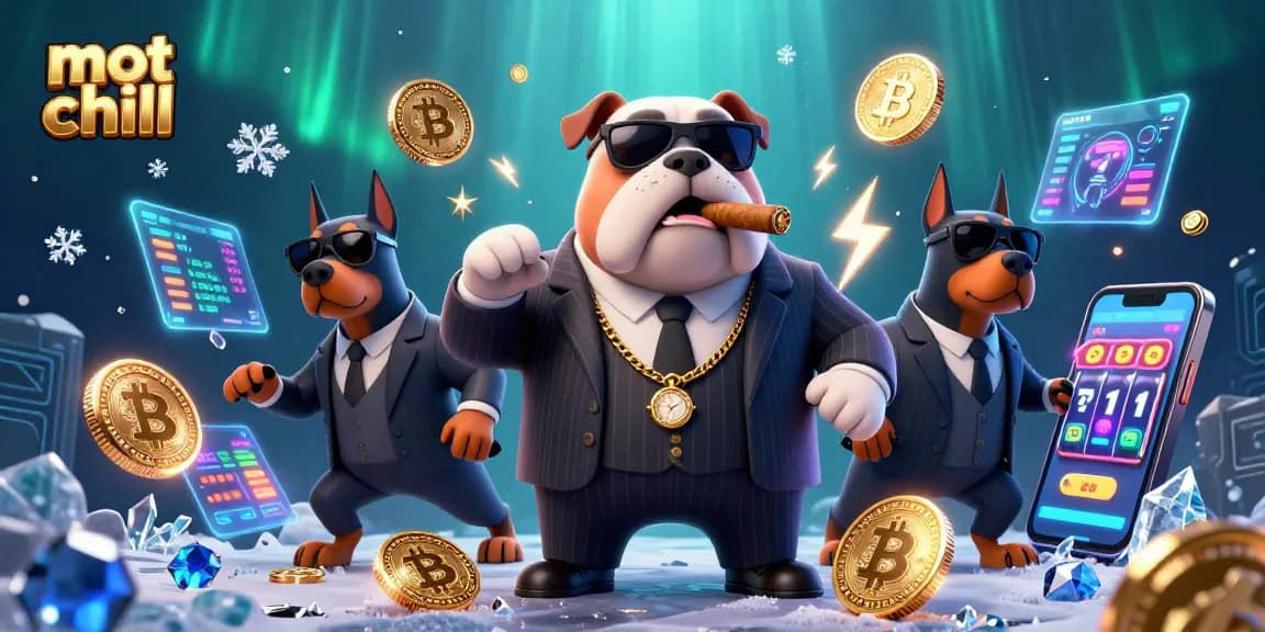 Experience the thrill of mot chill with this vibrant casino scene featuring a mafia bulldog and dynamic gaming elements.