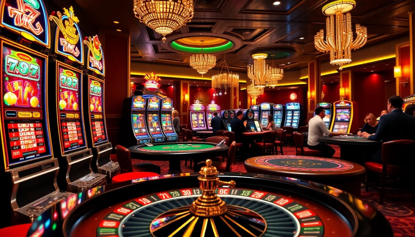 Experience the vibrant casino atmosphere with slot machines and card games at okfun.jpn.com.
