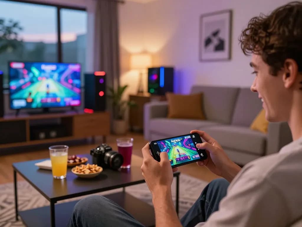 Engaging with the Kim66 mobile app for a thrilling gambling experience while relaxing at home.