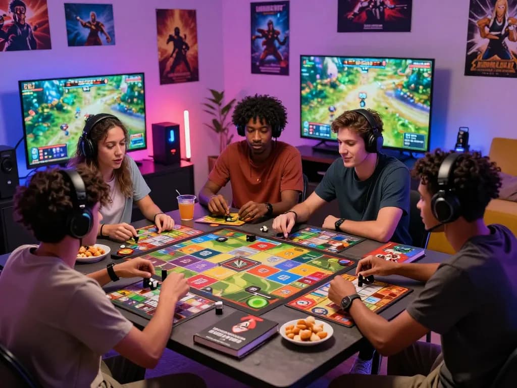 Interactive gaming session at https://rikbet.in.net/ showcasing friends enjoying tabletop games in a lively atmosphere.