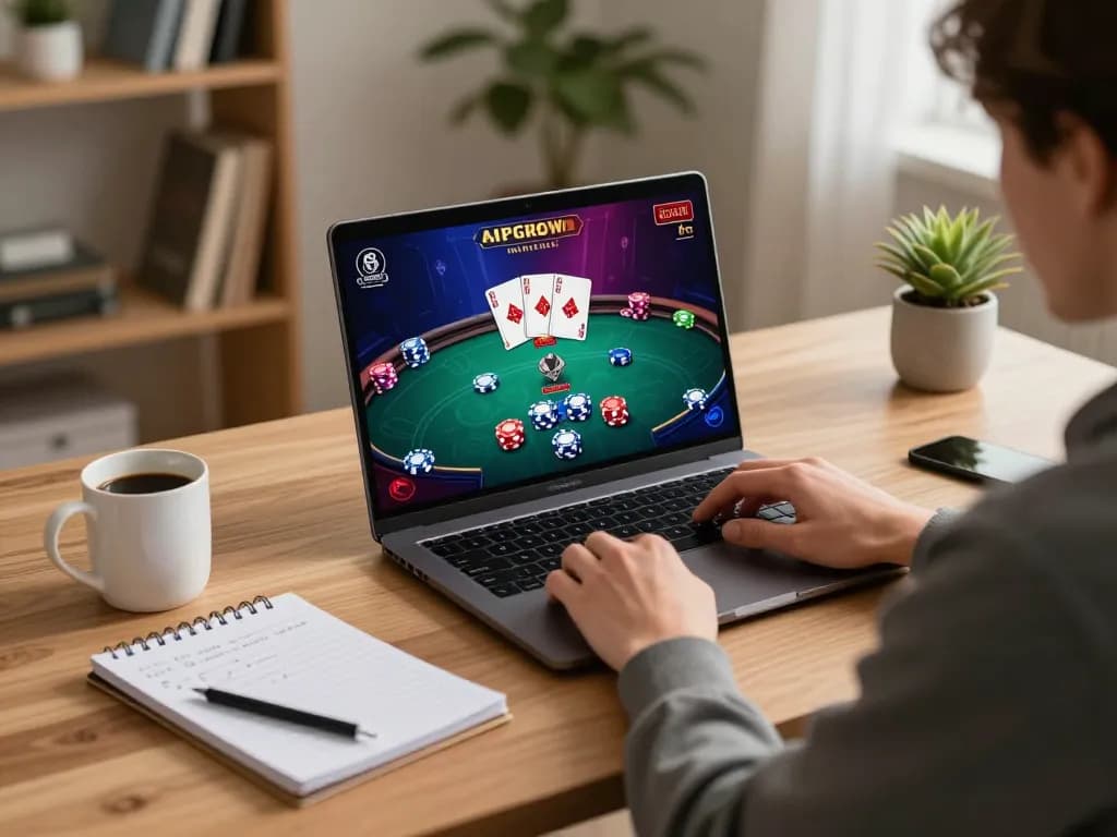 Engaging in a strategic game of poker on 123b, showcasing a vibrant online gaming atmosphere