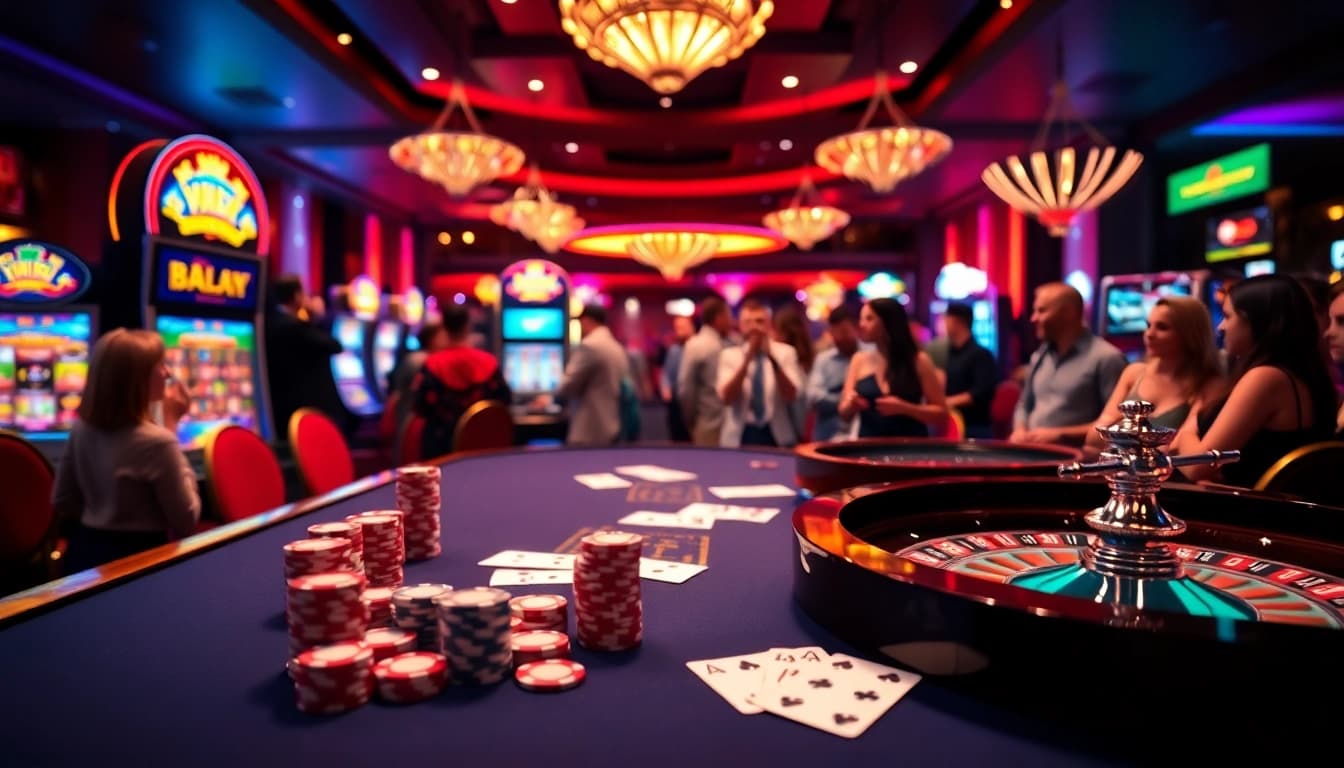 Engaging players at https://zbetm.org/ immersed in a thrilling casino atmosphere with cards and chips.