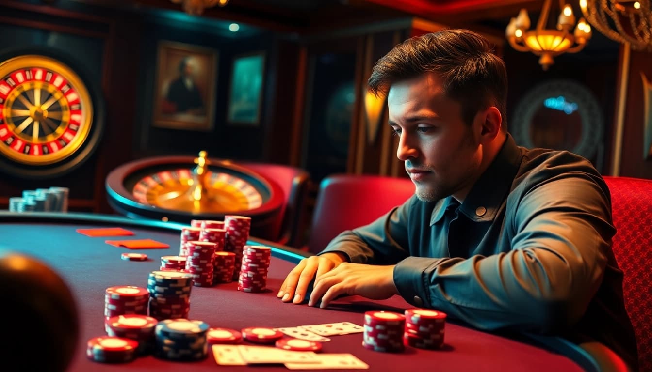 Playing cards and poker chips on a luxurious table at https://79kingvip.autos, showcasing high-stakes gambling excitement.