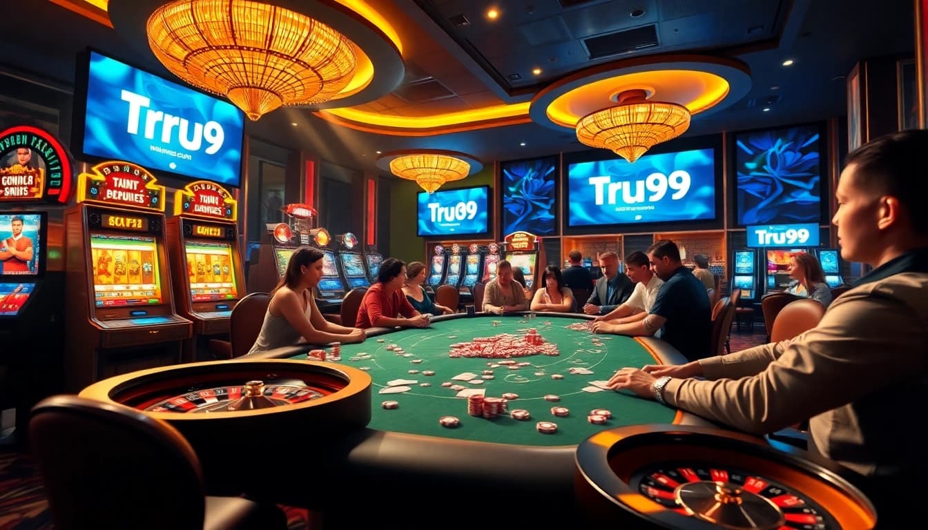 สัมผัสความตื่นเต้นของ Tru99 ที่โต๊ะคาสิโนหรู ล้อมรอบด้วยเกมที่มีสีสัน