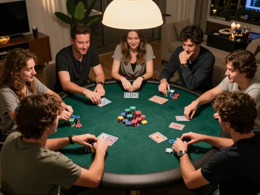 Exciting poker game at home showcasing GO8 CAPITAL's community spirit and strategy