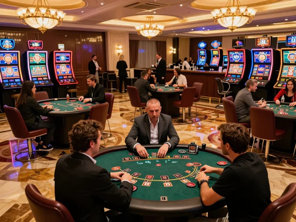Players experiencing blackjack excitement at 555WIN casino, showing dynamic gameplay and luxury atmosphere