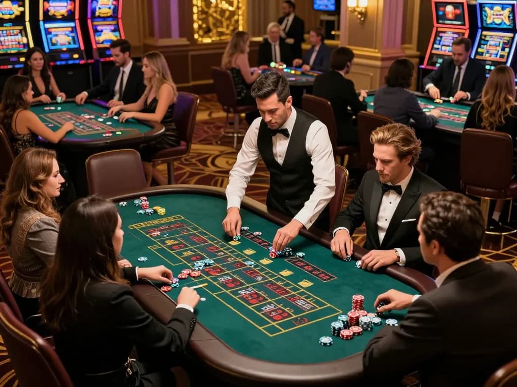 Experience the thrill of gameplay as players strategically engage to tải hitclub in a vibrant casino atmosphere
