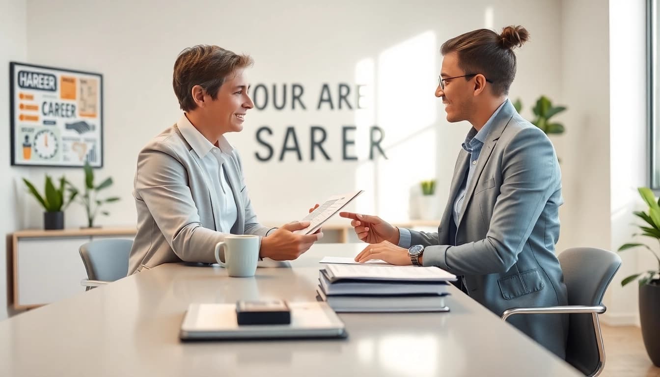 How to find my perfect career guided by a professional in a supportive office setting.