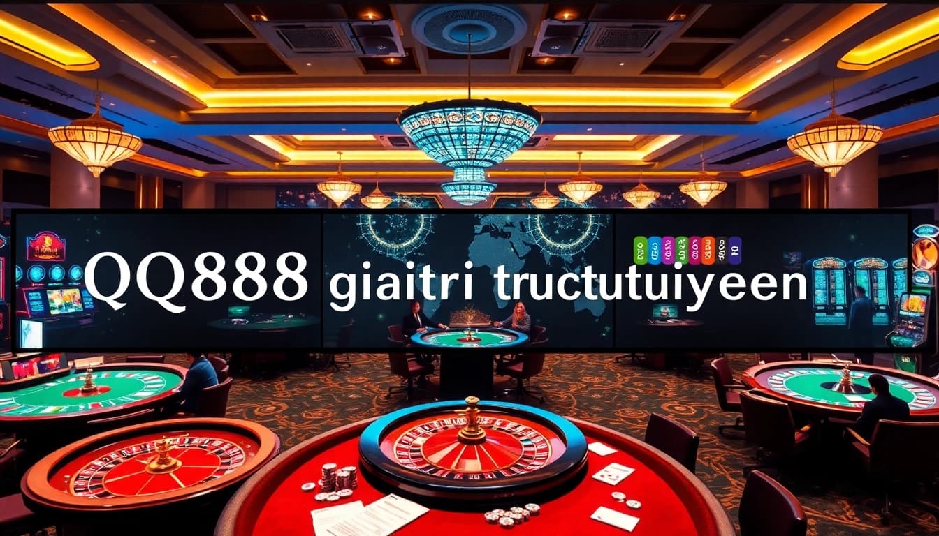 Experience thrilling gameplay at QQ88 giaitri tructuyen with exciting casino tables and vibrant gaming elements.