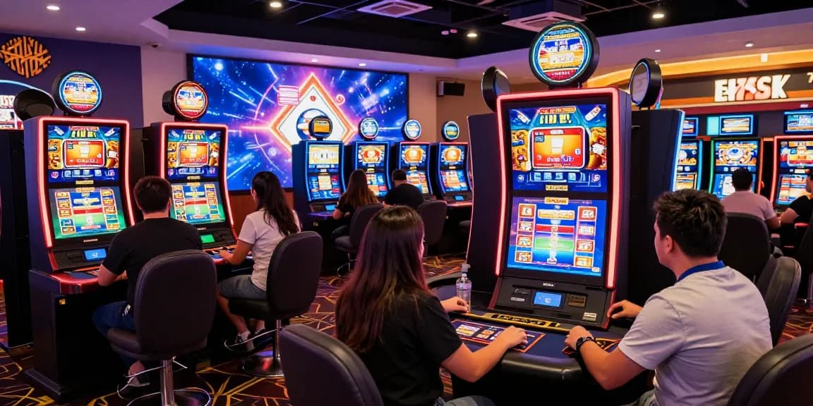 Players enjoying a credit card casino experience in a vibrant digital environment, showcasing various gaming options and payment methods.