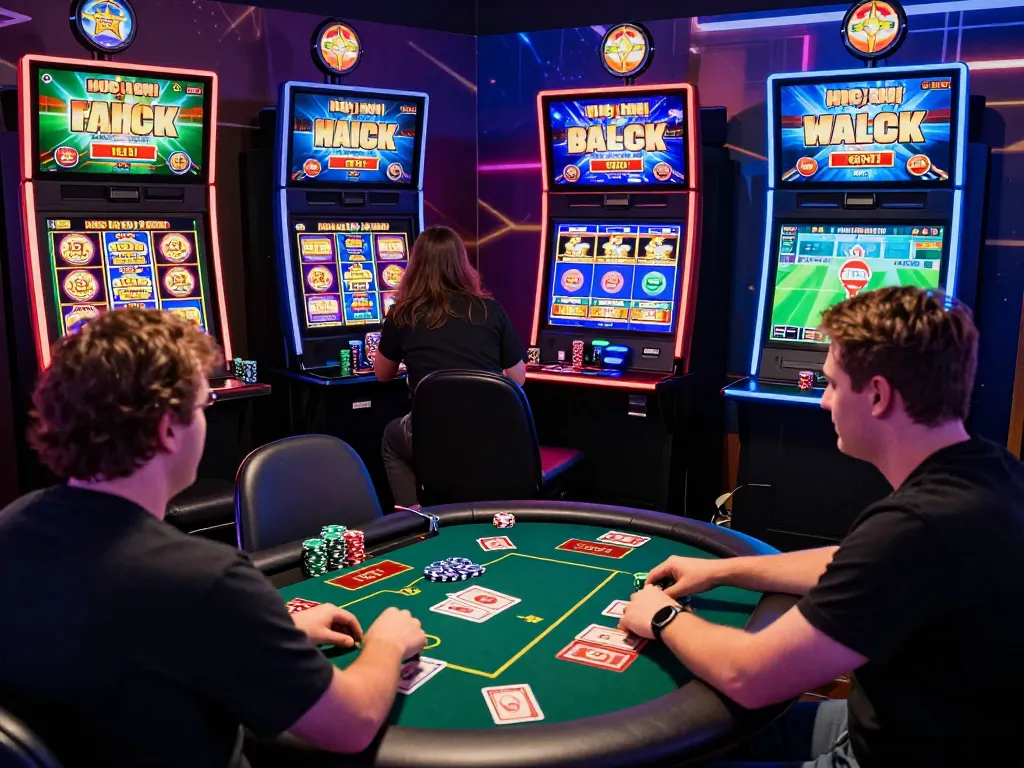 Dynamic TG88 online gaming scene with players enjoying slots and live dealer tables in a vibrant casino atmosphere.