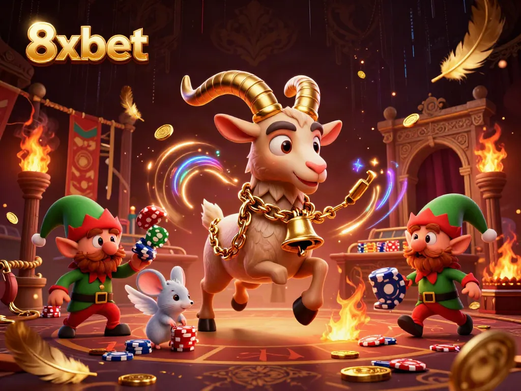 Engage in thrilling action at 8xbet's vibrant holiday-horror casino with festive characters.