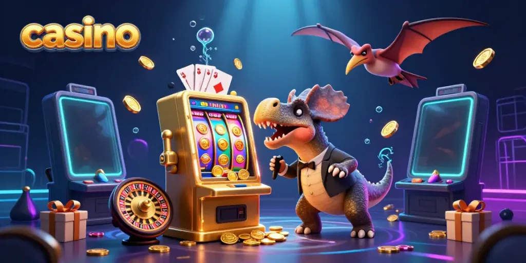 Casino scene with vibrant characters and elements celebrating a jackpot payout.
