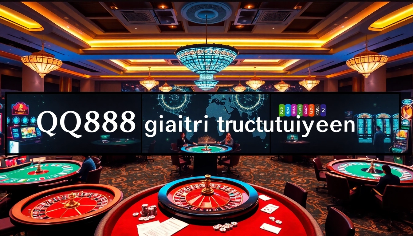 Experience thrilling gameplay at QQ88 giaitri tructuyen with exciting casino tables and vibrant gaming elements.