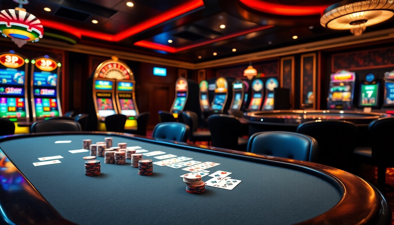 Experience excitement at 77ball com with a thrilling poker table scene and vibrant casino ambiance.