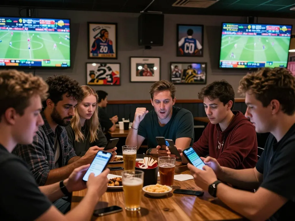Experience the excitement of sports betting at fly88 com, with patrons placing live bets during games.