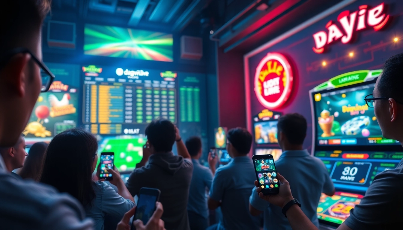 Exciting online gaming scene showcasing dagawin.live with vibrant betting interfaces.