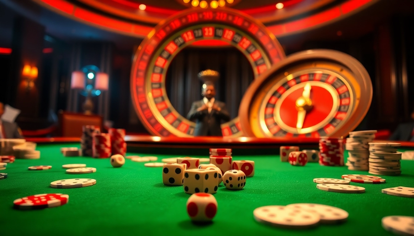 Engage in thrilling casino action at 8day.cn.com with a vibrant table layout featuring poker chips and cards.