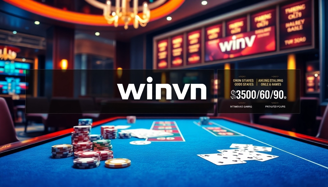 Experience thrilling online gambling with winvn, featuring vibrant tables, cards, and dynamic promotions.