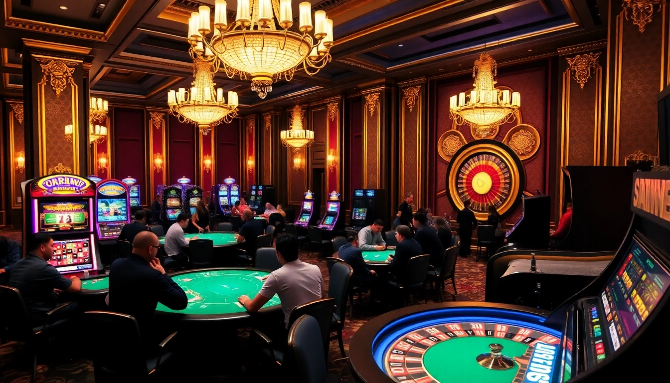 Exciting casino view capturing the essence of gambling at mb66.nyc with vibrant tables and players.