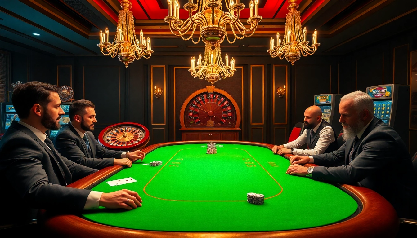 Players enjoying an exciting game at HU88 poker table in a luxury casino setting.