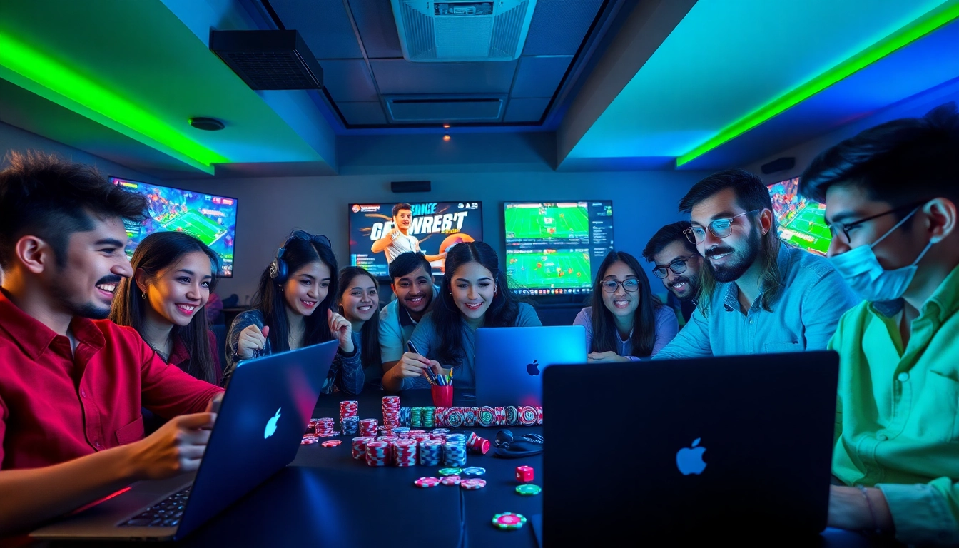 Exciting online gaming atmosphere at sbobet.dance showcasing diverse players engaged in betting activities.